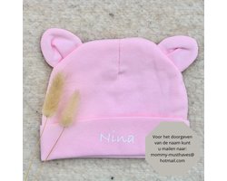 Babymutsje met naam - Newborn - Mutsje - Newbornmuts - Mutsje met naam - Gepersonaliseerd - Kraamcadeau - Babymuts - Mutsje roze - Cadeau - Kraam cadeau - Mommy musthave - Baby muts - ZIE BESCHRIJVING VOOR HET DOORGEVEN VAN DE NAAM