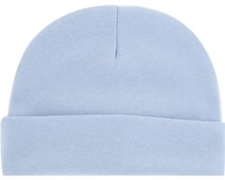 Babymutsje newborn licht blauw baby blue baby beanie