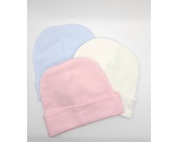 Babymutsje newborn wit baby beanie