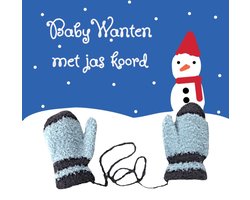 Big Boss - Gebreide herfst / winter wanten / handschoenen met jas-koord - baby / peuter 1-3 yrs - cat.1-2 - donker blauw / Licht blauw - kleine kinderen - unisex - casual