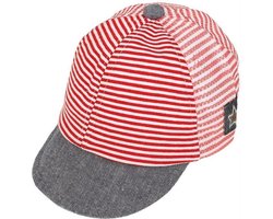 CHPN - Petje - Babypetje - Kinderpet - Babypet - Babycap - Cap - Zomerpetje - Rood/Wit - Petje - Gestreept petje