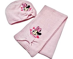 Disney Minnie Mouse - Winterset - Muts en Sjaal - Roze - maat 54 cm