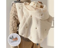 Dutchers® Baby Poncho - * - Olijf - Herfst & Winter - Winterpak - Draagzakaccessoire - Warm, Zacht & Comfortabel - Baby Sjaal - Unisex - Praktisch & Snel - Handig Voor In De Draagzak en Voor In de Kinderwagen - Te Dragen van 6 Tot 18 Maanden