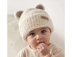 Dutchers.® Muts - * - Winter - Teddy - Kindermuts - Unisex - Beige - Handmade - Handgemaakt - Zacht en Warm - One Size