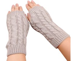 Finnacle - Stijlvolle Vingerloze gebreide handschoenen - Grijze polswarmers voor extra comfort - Perfect voor de winter!