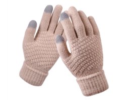 Gebreide handschoenen - touchscreen - one size - warme winter favoriet - Beige