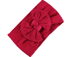 Grannies - baby haarband Mae - kinder haarstrik - hoofdband meisje - zachte stretch - rood