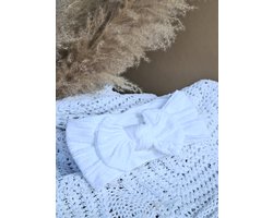 Haarband - Newborn - Baby haarband - Strik - Wit - Baby - 0/6 maanden - Meisjes accessoire - Haar accessoires