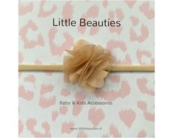 Haarbandje - Little Beauties  - baby - peuter - newborn - taupe - meisje - haaraccessoires - babygift - kraamkado - bloem - kado - babymusthave