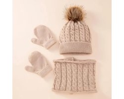 Handschoenen Kinderen - Wanten Kind - Handschoenen Peuter - Sjaal Kind - Baby Jongens Kleding - Baby Muts - Baby Muts Winter - Baby Muts Jongen - Beanie Hoed Sjaal Handschoenen Set - Geschikt Baby 0 tot 3 jaar - Cadeau Jongen 3 Jaar - Sinterklaas