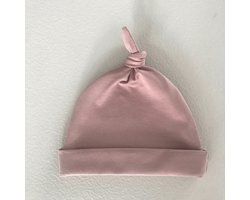 Huisje 4 baby muts newborn kleding dusty pink kraamcadeau