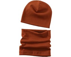 Inovra ® Warme Kinder Sjaal en Muts Set voor Jongen en Meisje - Winter Katoenen Loop Sjaal