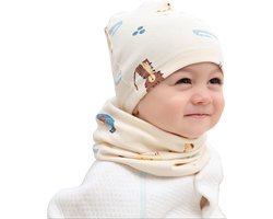 Inovra ® Warme Kinderloop en Muts Set voor Winter, Babysjaal en Beanie Hoed, Katoenen Sjaals voor Jongens en Meisjes