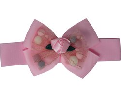 Jessidress® Hoofdband Baby Haarbanden van katoen met Elegante Strik - Roze