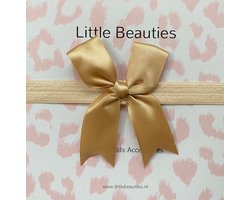 Little Beauties - haarbandje - goud - baby - peuter - babygift - babyaccessoires - kraamkado - strik - kadotip