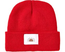 Little koekies - Stoere wintermuts - rood - koud - winter - kraamcadeau - 0-6 maanden