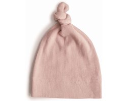 Mushie - Geboorte Muts - Baby Beanie Ribbed - Babymutsjes - Blush