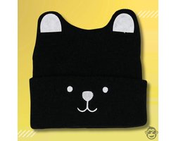 Newborn / Baby Beanie / Mutsje - Zwart - BoefieBoef - voor jongens en meisjes - Kerst- en Kraamcadeau