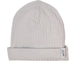 Newborn Beanie 0-6M Grijs Zacht Ademend Katoen Seersucker