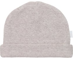 Noppies U Hat Rib Nevel Unisex Muts Maat 0M-3M - Taupe Melange