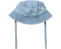 Noppies Unisex Hat Bethany Jongens Mutsje - Light Blue Denim - Maat 0M-3M