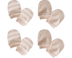 Per 4 paar (8 stuks) Krabwantjes Baby 2-6 maanden beige