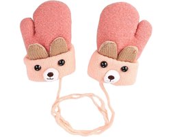 Roze - baby/peuter winter warme wanten-handschoenen, fleece gebreide Handschoenen voor jongen/meisje 0-3 jaar