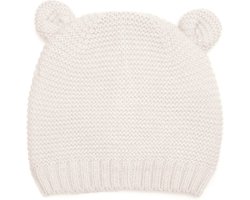 Sarlini - Baby Muts Off White met Oortjes - 0 tot 6 mnd - Binnenkant Muts Fleece