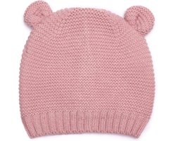 Sarlini - Baby Muts Roze met Oortjes - 0 tot 6 maanden - Binnenkant afgewerkt met Fleece