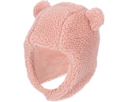 Sarlini - Baby muts winter - Teddy Wol - 0/6 M - Licht Roze