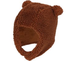 Sarlini - Baby muts winter - Teddy Wol - 0/6 M - Midden Bruin