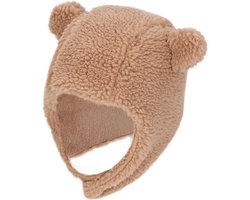 Sarlini - Baby muts winter - Teddy Wol - 0/6 M - Zand