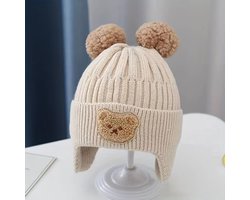 Schattige Gebreide Winter Muts / Baby Muts / 0-3 jaar / Beer Muts / Warme Muts / Bollen / Jongens / Meisjes