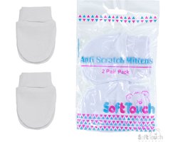 Soft Touch 2-pack Krabwantjes Wit 0-6 Maanden P110