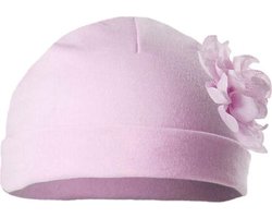 Soft Touch - Baby Mutsje met Lace Bloem - Roze - Mt 62