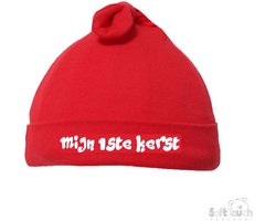 Soft Touch Babymuts Knotty "Mijn 1ste kerst"Junior Katoen Rood 0-6 maanden