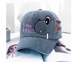 Stoere dino T-Rex pet | blauw | 6 – 24 maanden