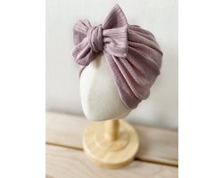 Tistelief - Baby Turban - Pointelle Strik Roze - 50-56