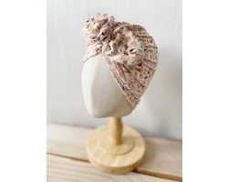 Tistelief - Baby Turban - Tricot Knoopstrik Bloem - 74-80