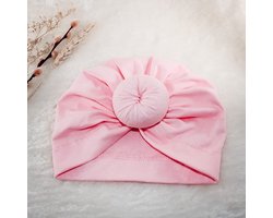 Turban - Babymuts - Kraamcadeau - Newborn - Roze