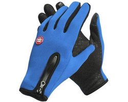 Unisex touchscreen winter thermisch warm fietsen fiets ski- outdoor camping wandelen motorhandschoenen, sport volledige vinger [blauw/l]