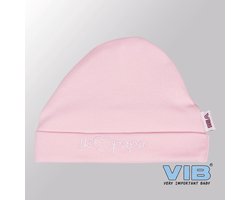 VIB® - Muts rond - Ik (hartje) Papa - (Roze) - Babykleertjes - baby muts - baby muts newborn - baby mutsje - baby cadeau - kraam cadeau - baby aankodiging