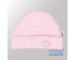 VIB® - Muts rond - Lovely (Roze) - Babykleertjes - baby muts - baby muts newborn - baby mutsje - baby cadeau - kraam cadeau - baby aankodiging