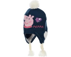 Winter muts Peppa Pig blauw maat 54