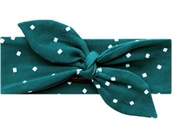 Your Wishes Meisjes Hoofdband Squares Teal - groen - Maat 0-1 jaar