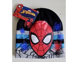 Zwarte muts van Spiderman maat 52