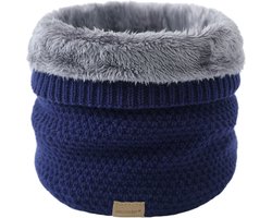 Colsjaal / Nekwarmer Blauw | Gebreid - Teddy Voering | Fashion Favorite