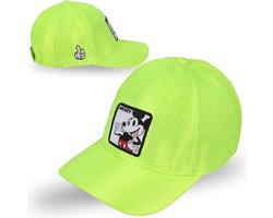 DISNEY Mickey Mouse neongroene baseballpet, voor jongens, verstelbaar