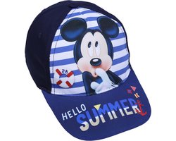 Donkerblauwe jongenspet met klep, gestreept Mickey Mouse Disney / 52cm