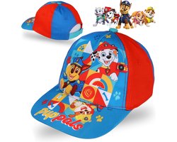 Paw Patrol Blauw-Rode Jongenspet met Kleurrijke Print, met Chase / 54 cm